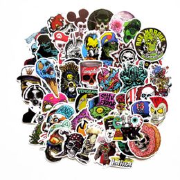 DHL Waterproof Cool Pack 50pcs Sugar Skull Stickers Decals for Kids Laptop Cars Motorcycle Bicycle Lage Graffiti Skateboard