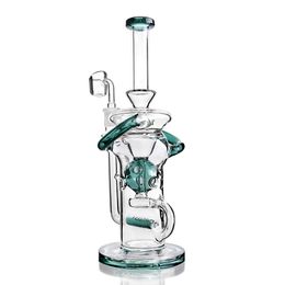 11.2 inchs Big Glass Bong Water Pipes Hookahs Recycler Dab Rigs Function 14mm banger Water Bongs Smoke Pipe