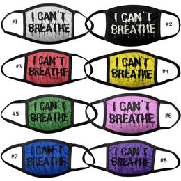 I Cant Breathe Face Masks I can't breathe Letter Printed Washable Anti Dust Outdoor Sports Riding Masks 200pcs OOA8067
