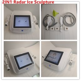 Hot Sale 2IN1 RF Face Lifting Wrinkle Removal Radar Ice Sculpture Hifu V-Max With Cooling System DHL Free Shipping