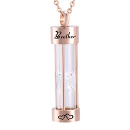 The New Rose Gold memory Hourglass Urn Pendant Cremation Jewelry Urn Necklaces Memorial Ashes for Women Free Fill kit