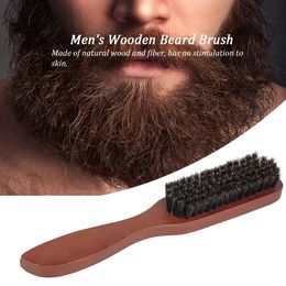 Men's Beard Brush Wooden Mustache Comb Male Shaving Brush Facial Hair Brush