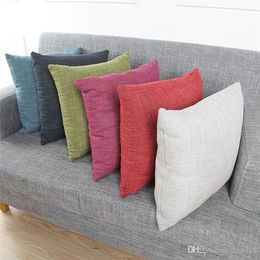 Hot sale Solid Colour flax Pillow case Household supplies Creative pillowcase Soft and comfortable Cushion cover IA1001