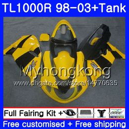 +Tank stock yellow hot For SUZUKI SRAD TL1000R 1998 1999 2000 2001 2002 2003 304HM.35 TL 1000R TL1000 R TL 1000 R 98 99 00 01 02 03 Fairing