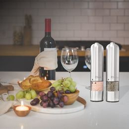 Stainless Steel Family Barbecue Kitchen Mills Pepper Mill Shaker Pepper Grinder Pepper Mills Electric Salt Mill Cook Tools