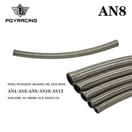 PQY - AN8 8AN AN-8 (11.2MM/7/16" ID) STAINLESS STEEL BRAIDED FUEL OIL LINE WATER HOSE ONE FEET 0.3M PQY7113-1