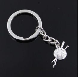 20pcs/lot Key Ring Keychain Jewelry Silver Plated yarn ball knit Charms Pendant key Accessories