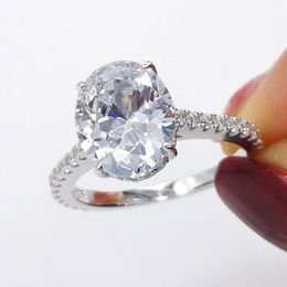 925 Sterling Silver Wedding Rings Finger Cushion cut 3ct CZ Ring For Women Engagement Jewelry Anel