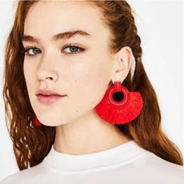 Bohemian Big Tassel Drop Earrings For Women Lady Handmade Luxury Jewelry Female Fringe Dangle Statement Earring Tassel Earrings