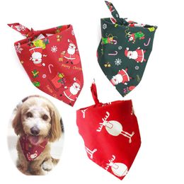 Pet Dog Collar Puppy Cat Scarf Collar Dogs Neckerchief Christmas Gift Pet Saliva Towel Cotton Triangle Scarf