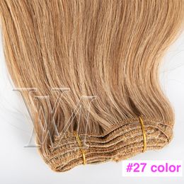 Vmae Clip Ins Unprocessed European Brazilian Human Hair Extensions 100g Natural Colour Golden Full cuticle aligned Hair Extensions