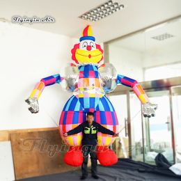 Circus Parade Performance Walking Inflatable Clown Costume 3.5m Adult Controlled Blow Up Clown Puppet For Carnival Event