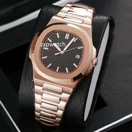 Hot selling luxury men watch high quality automatic mechanical watch rose gold stainless steel Multi-Color dial nautilus mens watches