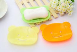 Cute Cartoon Smile Bear Shaped Soap Dish Creative Bathroom Home Decor Soap Tray Holder