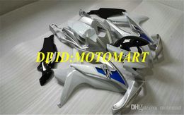 Motorcycle Fairing kit for SUZUKI GSXR600 750 K8 08 09 GSXR600 GSXR750 2008 2009 ABS Plastic white silver Fairings set SA41
