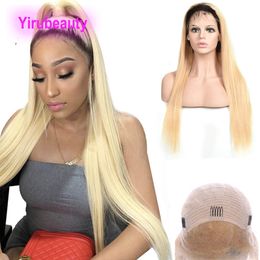 Brazilian Virgin Hairs 13X4 Lace Front Wig 1B Blonde Silky Straight 1B/613# Wigs 10-28inch Light Colour 100% Human Hair 150% 180% 210% 250% Density