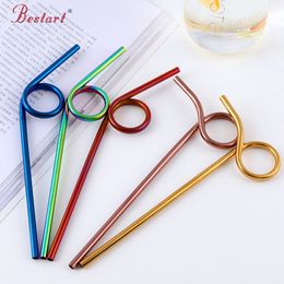 Stainless Steel Beverage Straws Reusable Colorful Juice Tumbler Drinking Straws Figure 6 9 Bent Coffee Straw