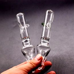 Clear Glass Water Hand Oil Burner Smoking Pipes Lollipop Shape Customised Transparent Pipe Pyrex Bubbler