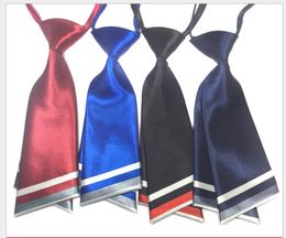 Women's tie Korean version of students'double-decker campus professional uniform short tie red and black