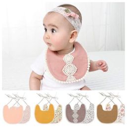 Ins Baby Burp Cloths Infant Cotton Two Layer Bibs Newborn Bulb Edge Bib Bandana Kids Print Pinafore Saliva Cloth 11 Colours ZYQ623