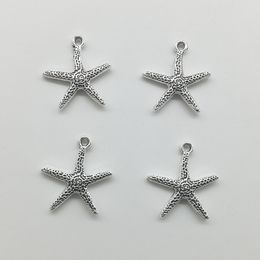 100pcs cute starfish antique silver charms pendants Jewellery DIY Necklace Bracelet Earrings accessories retro style 20*18mm Customise