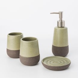 Factory Amazon Supplier Etsy Handmade Bathroom Accessories Glass Ceramic Hand Wash Soap Dish Dispenser Shampoo Lotion Pump J205p