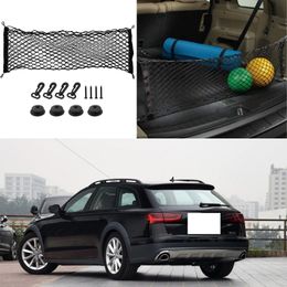 For AUDI A6 Car Auto model Black Rear Trunk Cargo Organizer Storage Nylon Plain Vertical Seat Net