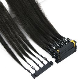Second Generation 6D Virgin Hair Extensions Can Be Customised For Hightlights hair connector salon tools Loop Micro Ring Hair Extensions