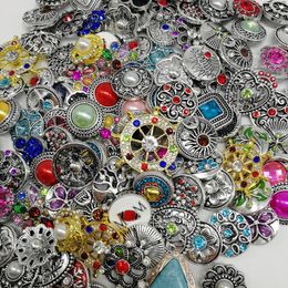 Fashionable 50pcs/lot 18mm snap buttons clasps metal Mix Styles Roandomly DIY ginger noosa chunk Fit Bracelet Bangles Necklace Jewellery