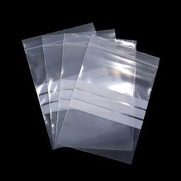 6x9 cm 100pcs Lot Clear Writable Clear Poly Resealable Packaging Bag Reusable Transparent Tea Dried Nuts Fruits Long Term Packing Pack Pouch