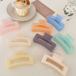 Big Geometric Clamps Pure Colourful Retro Hair Grip Pony Tail Clip Korean Girl Headdress 8 Colours Wholesale