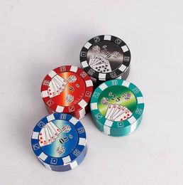 Poker metal three-layer grinder Flat-plate sharp-tooth zinc alloy smoke crusher 50mm