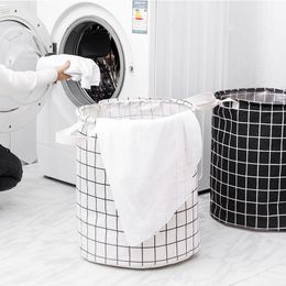 Toy Organizer Clothing Storage Box Foldable Waterproof Laundry Basket Plaid Dirty Clothes Washing Laundry Baskets Storage Bag DH1337