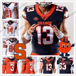 NCAA Syracuse Orange #9 Don McPherson 44 Ernie Davis Floyd Little 47 Joe Morris 88 John Mackey 23 Abdul Adams Football Jersey 4XL