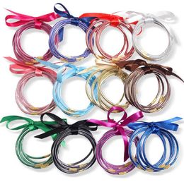Fashion Trend All Weather Jelly Glitter Bangles Set Glitter Filled Silicone Summer Bracelets for Women Girls