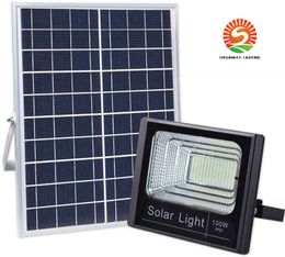 Solar LED Light Spotlight 20W/40W/60W/100W/120W/200W Super Bright Solar Powered Panel Floodlight IP67 Street Lighting with Remote control