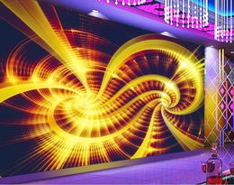 large 3D wallpaper mural Cool Golden Flower Bar KTV children room background wall wallpaper for walls 3d papel de parel