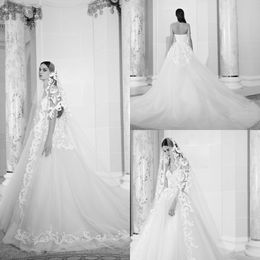 2020 Modest ELIE SAAB Elegant A Line Wedding Dresses Sweetheart Sleeveless Lace Applique Wedding Gowns Sweep Train robe de mariée