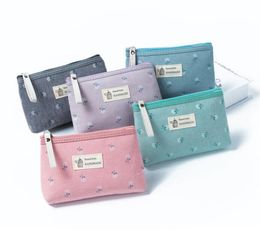 DHL50pcs Cosmetic Bag Women Canvas Shivering Printing Zipper Storage Bag 5Colors