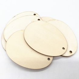 Wooden Oval Pendant for DIY Painting Egg Shaped Wood Chips Flat Curved Wooden Charms DIY Ornaments Arts and Crafts