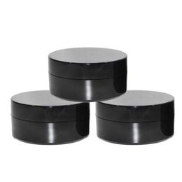 100g 100ml 3.5oz Black Plastic jar pot lid PET jar round plastic containers for cosmetics empty cream balm refillable jars LX1840
