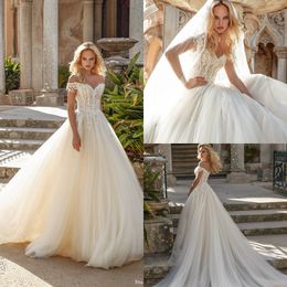 Eva Lendel Boho Wedding Dresses A Line Lace Appliques Sweep Train 2020 Bohemian Wedding Dress Custom Made Elegant Vestidos De Novia