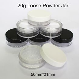 20g Empty Loose Powder Jar With Sifter Puff 20ml Plastic Compact Makeup Case Tools Containers Pot Travel Bottle
