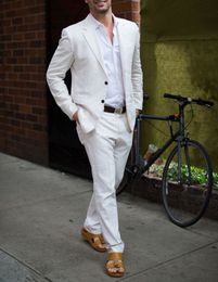 Traje De Pieza De Lino Blanco Para Hombre Oferta Online | DHgate.com