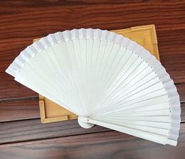 50pcs Spanish White Wood Folding Hand Fan Party Favor Gift Wedding Prom Dance Fan Free Shipping