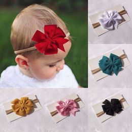 New Europe Infant Baby Girls Bow knot Headband Kids Bowknot Hairband Children Bandanas Head Band 12 Colours 15375