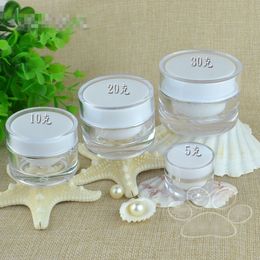 5G Acrylic Double Wall White Jar Round Cosmetic Container Empty Cream Jar,Plastic Cosmetic Packaging Bottle