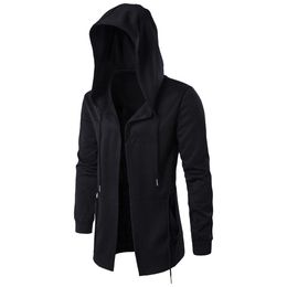 Fashion-Spring men hooded jacket fashion Dark Department Long cloak Windbreaker hoodies autumn mens black Sweatshirts Cardigan trench