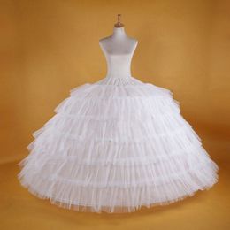 Grandi sottogonne bianche Super Puffy Ball Gown Slip Sottogonna per abito da cerimonia nuziale per adulti Large 6 Hoops Long Crinoline Brand New