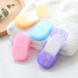 Mini Paper Soap Outdoor Travel Soap Paper Washing Hand Bath Clean Scented Slice Sheets Disposable Box Soap LX7163
